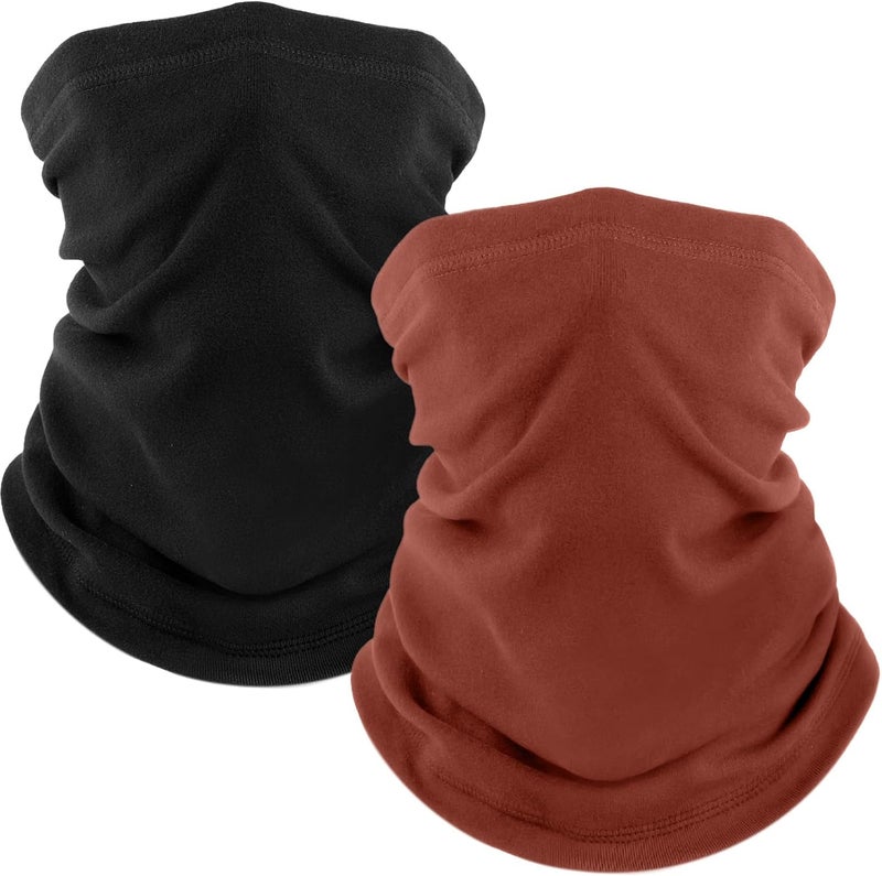 Fuinloth 2 Pack Winter Neck Gaiter, Fleece Warmer Scarf Cold Weather Face Mask Cover for Men/Women - Image 1